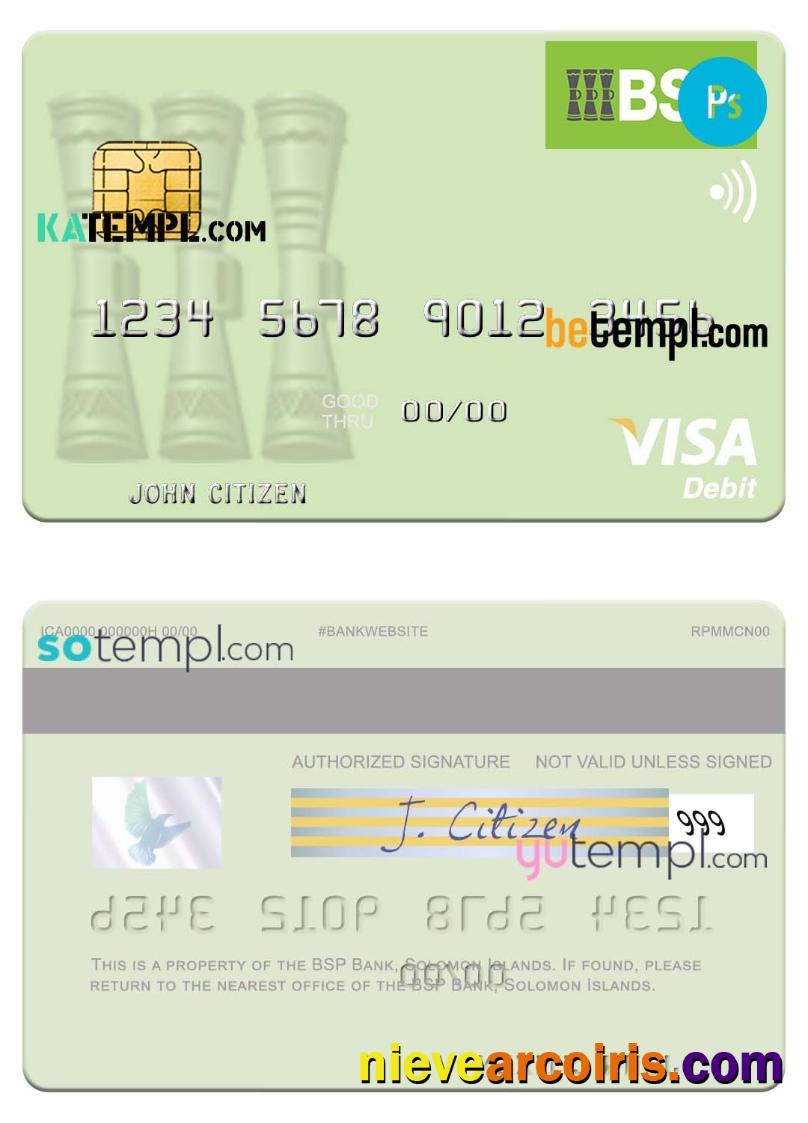 Solomon Islands BSP Bank visa debit credit card